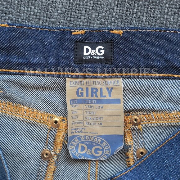D&G by DOLCE & GABBANA JEANS GIRLY STRAIGHT LEG COTTON sz 26 US 2 - Picture 5 of 11